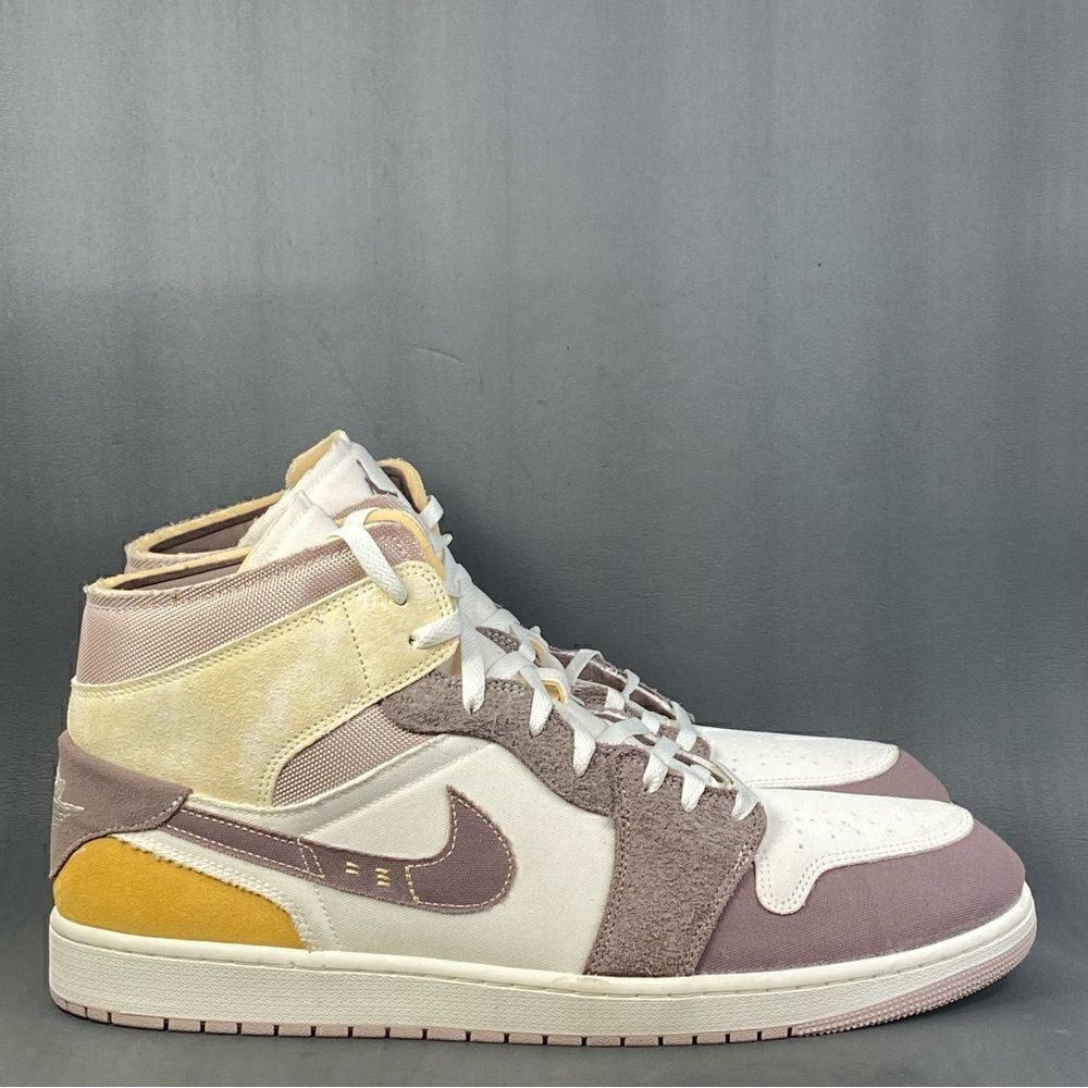 Nike Air Jordan 1 Mid Se Craft âTaupe Hazeâ Sneaker Shoes Mens Size 18
